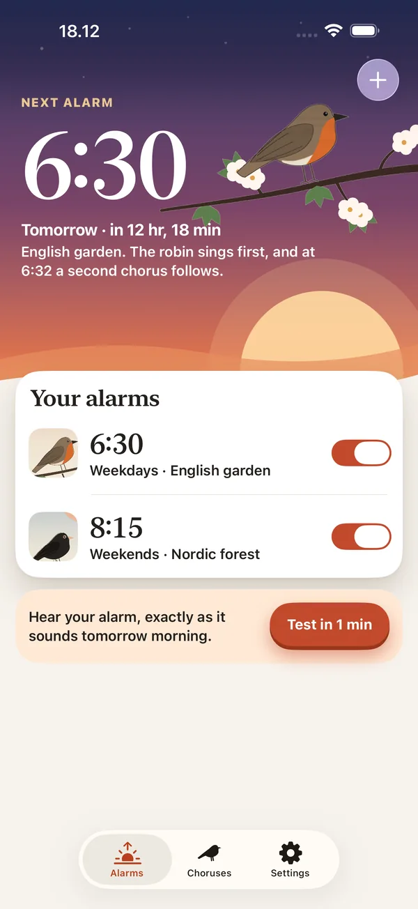 Wakebird screen