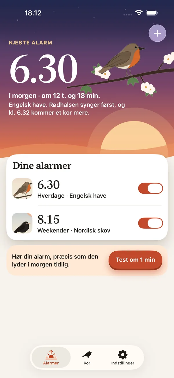 Wakebird skærmbillede